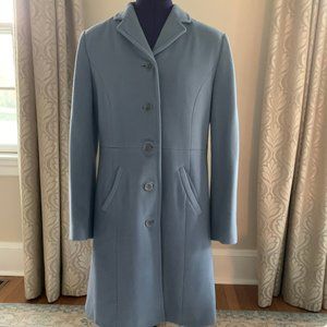 Ann Taylor Light Blue Wool Dress Coat, Size 8